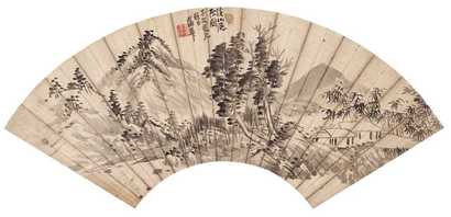 蒲华 山水 扇面